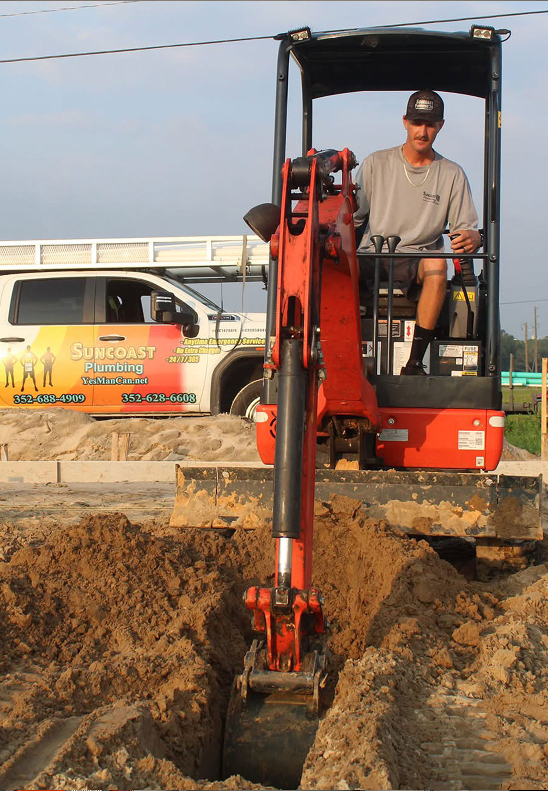 Man Using Excavator